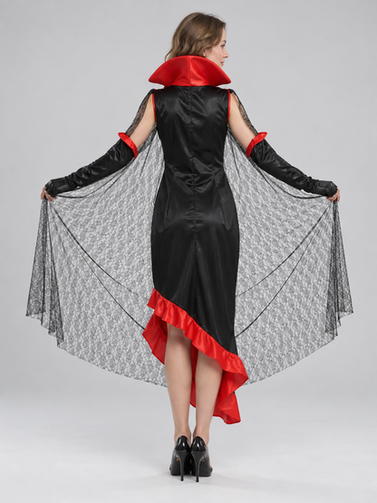Vampire Queen Carnival Costume with Lace Cape