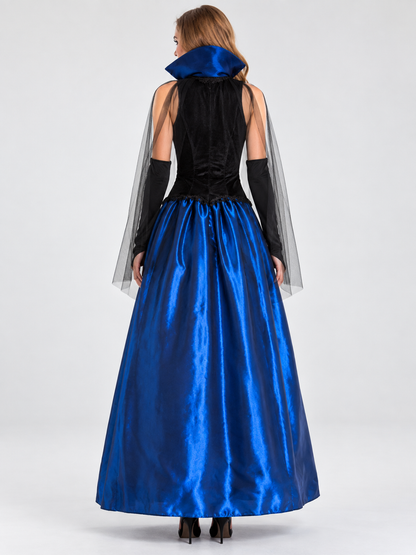 Vampire Costume with Dress, Cape, and Gloves