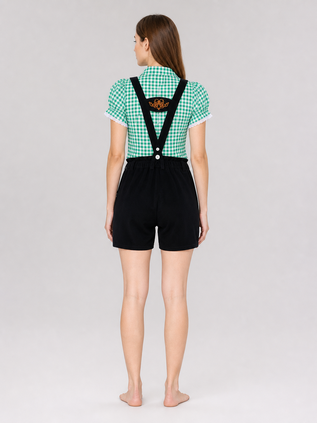 Traditional Costume with Shirt and Suspender Shorts