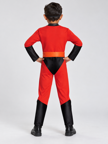 Kids' Superhero Costume, Red, with Mask