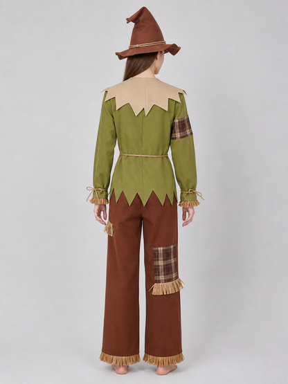 Scarecrow Costume with Hat and Scarf for Cosplay