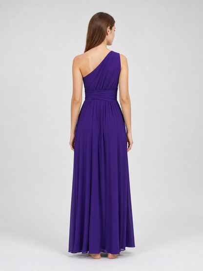One-Shoulder Evening Dress with a High Slit