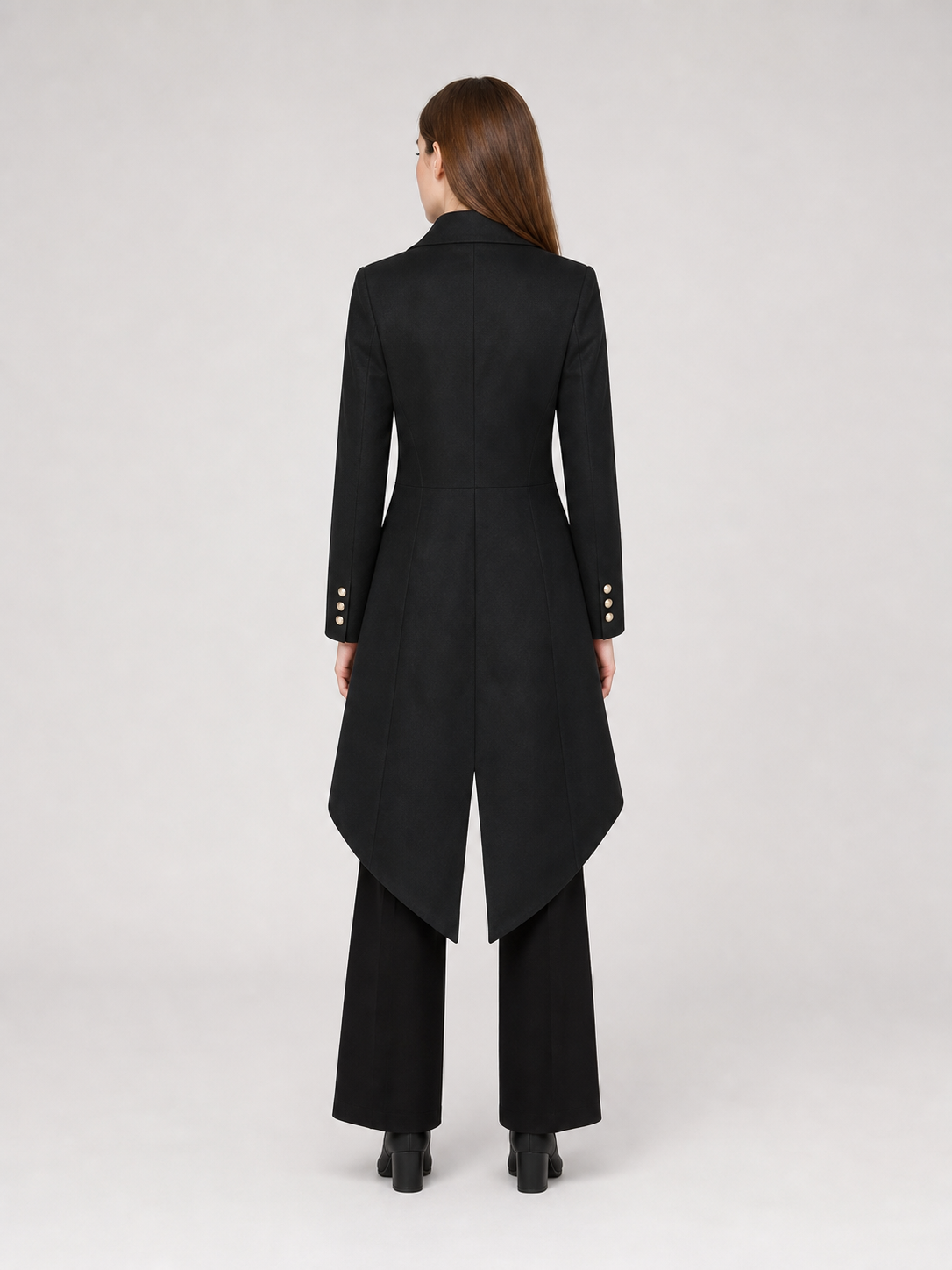 Black Long-Tailed Steampunk Tailcoat
