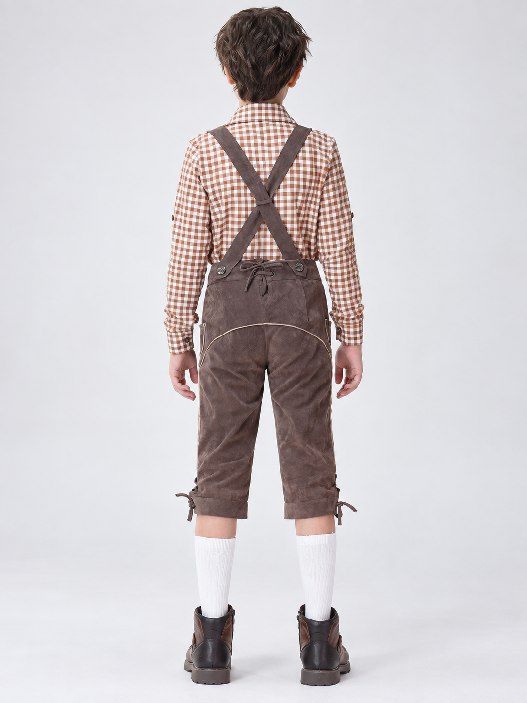 Bavarian-Style Kids' Costume: Shirt and Suspender Pants