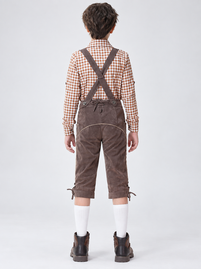 Bavarian-Style Kids' Costume: Shirt and Suspender Pants