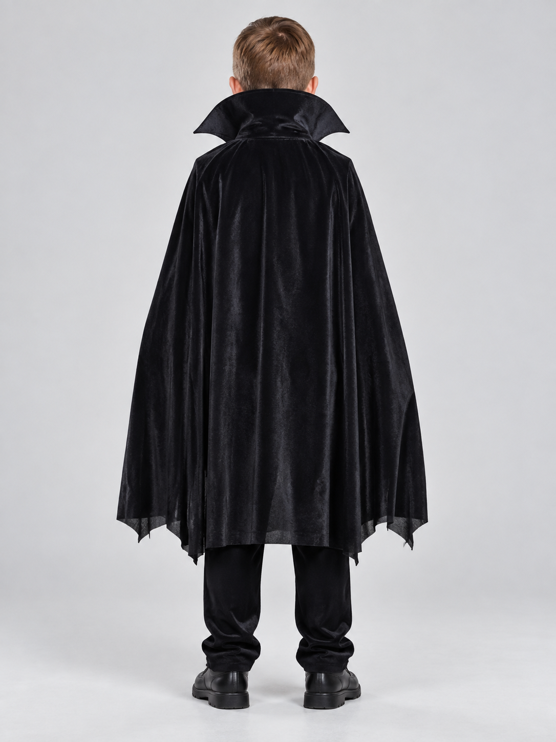 Kids' Vampire Costume with Black Cape and Jabot