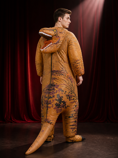 Inflatable T-Rex Dinosaur Costume, Funny Halloween Outfit for Adults and back view