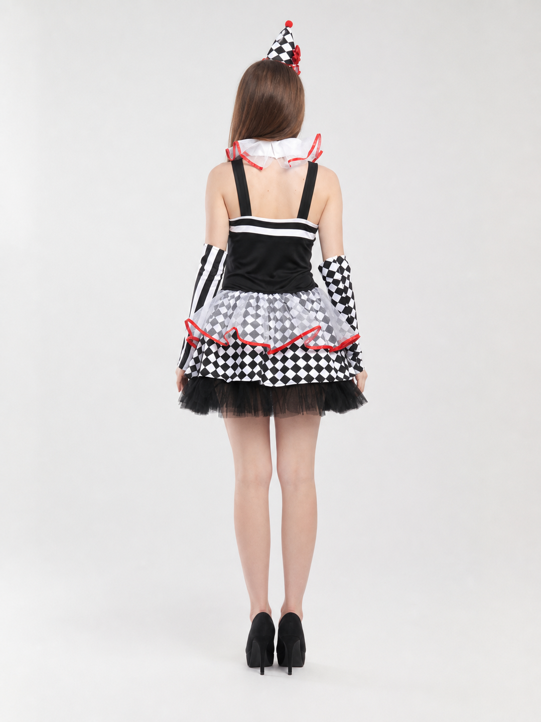 Clown Costume for Performances with Dress and Gloves
