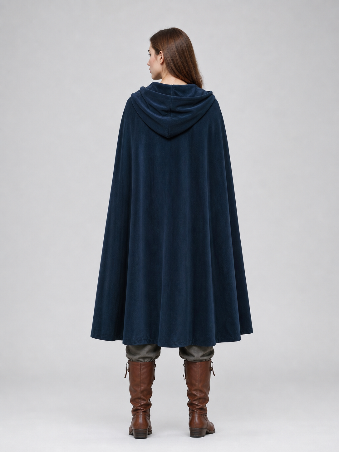 Dark Blue Hooded Costume Cloak