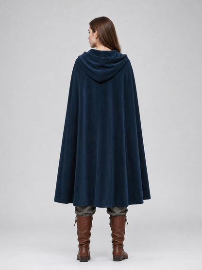 Dark Blue Hooded Costume Cloak