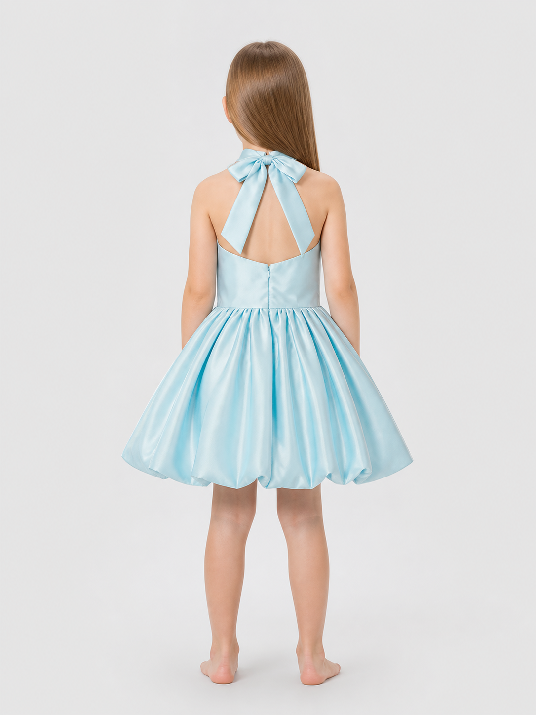 Full Festive Dress with Lace Back and Bow