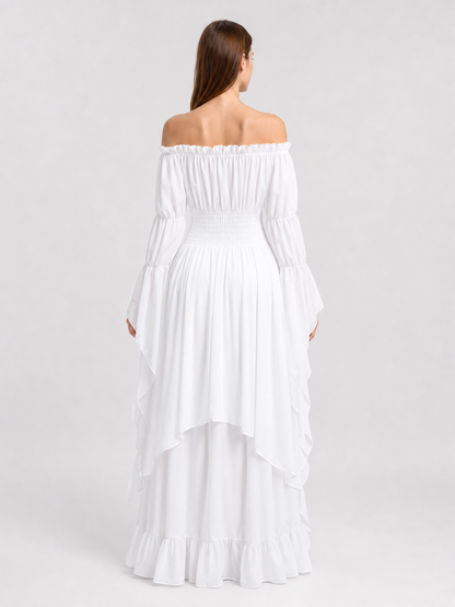 White off-shoulder maxi dress