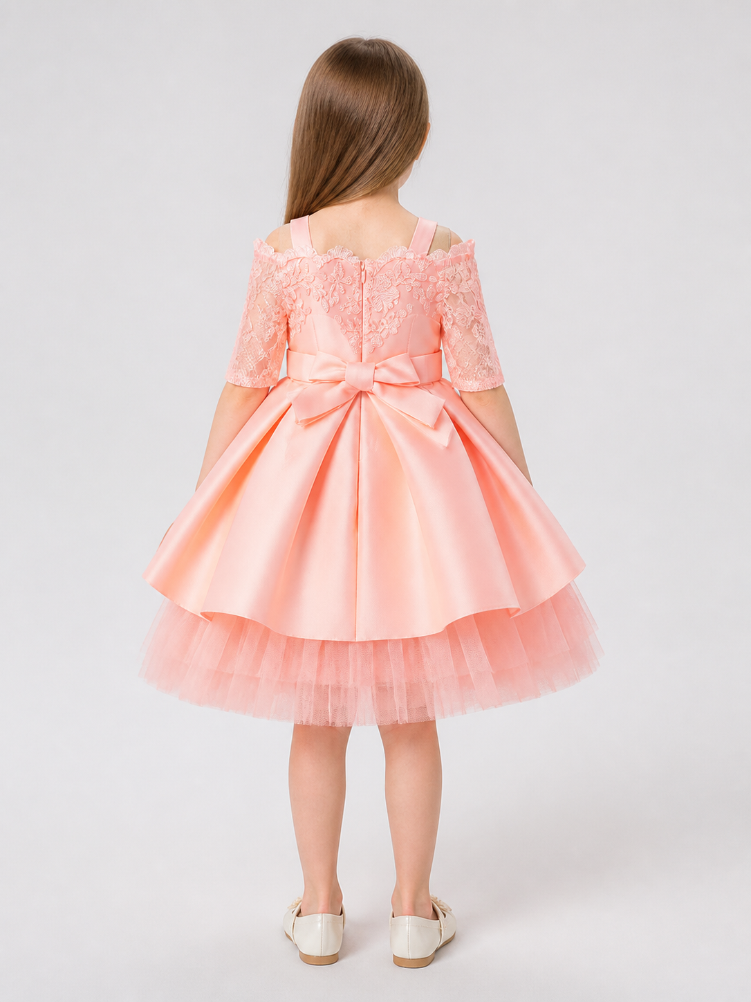 Princess Lace and Tulle Party Tutu Dress back view