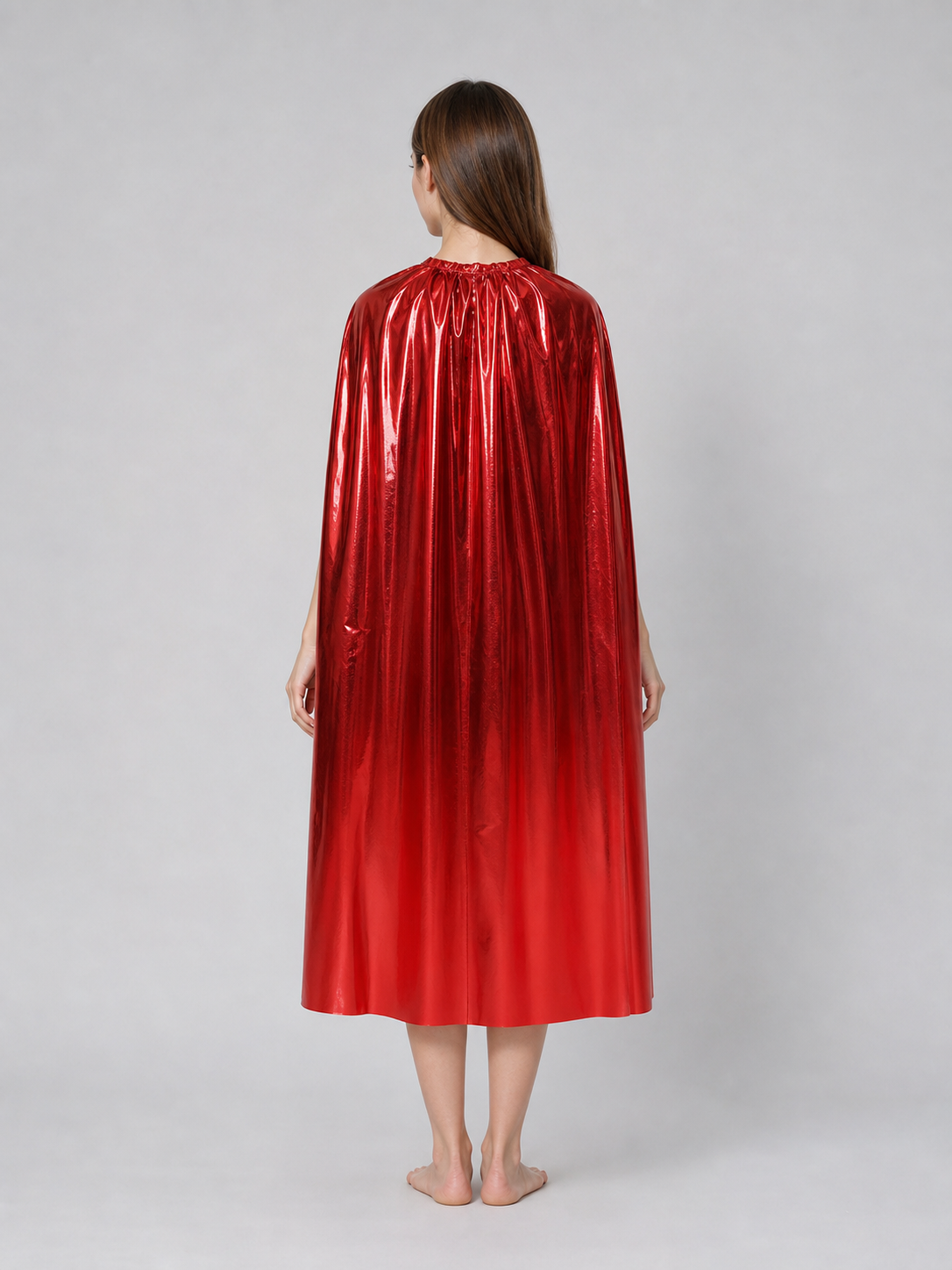 Red Carnival Cape with Gold Crown