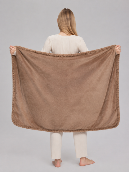 Reversible Pet Blanket, Taupe back view