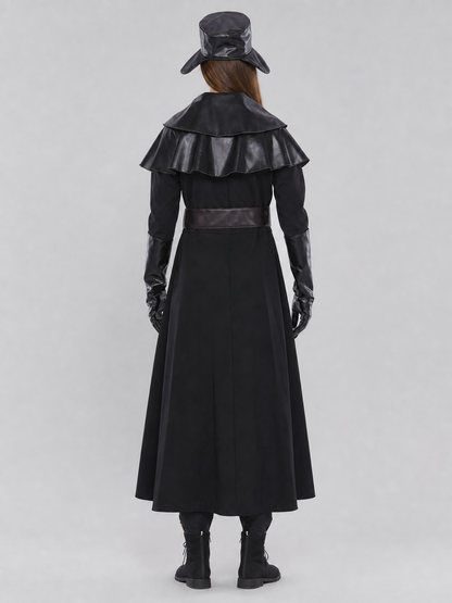 Plague Doctor Costume with Mask and Hat back view