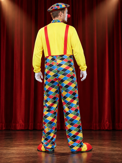 Adult Clown Costume with Hat and Bow Tie