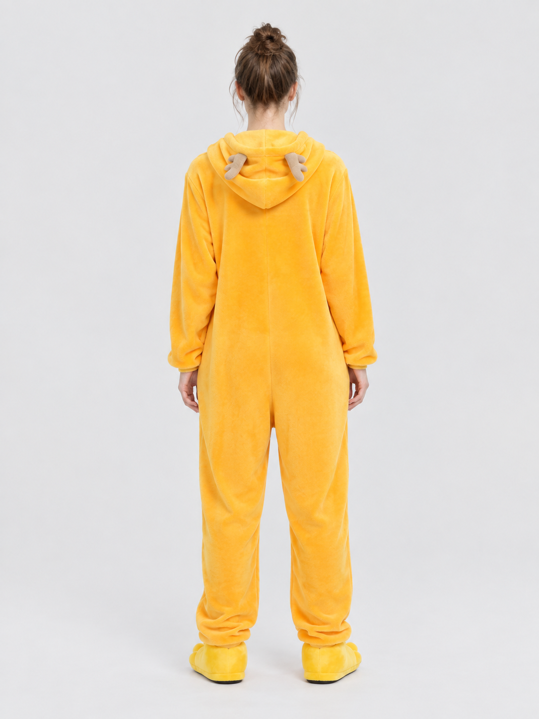 Yellow-Orange Kigurumi Pajama with Horns on the Hood