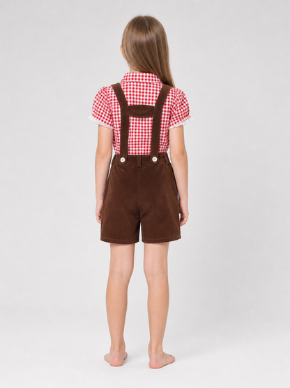Folk-Style Costume: Plaid Shirt and Shorts