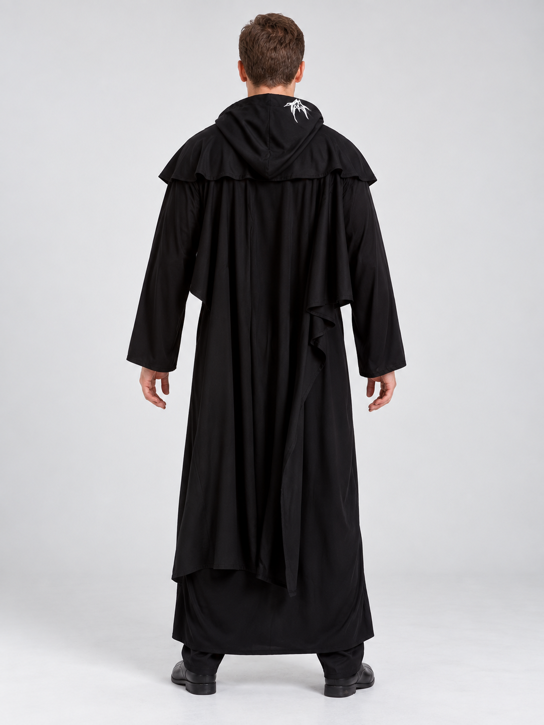 Vampire Halloween Costume with Hood and White Symbols