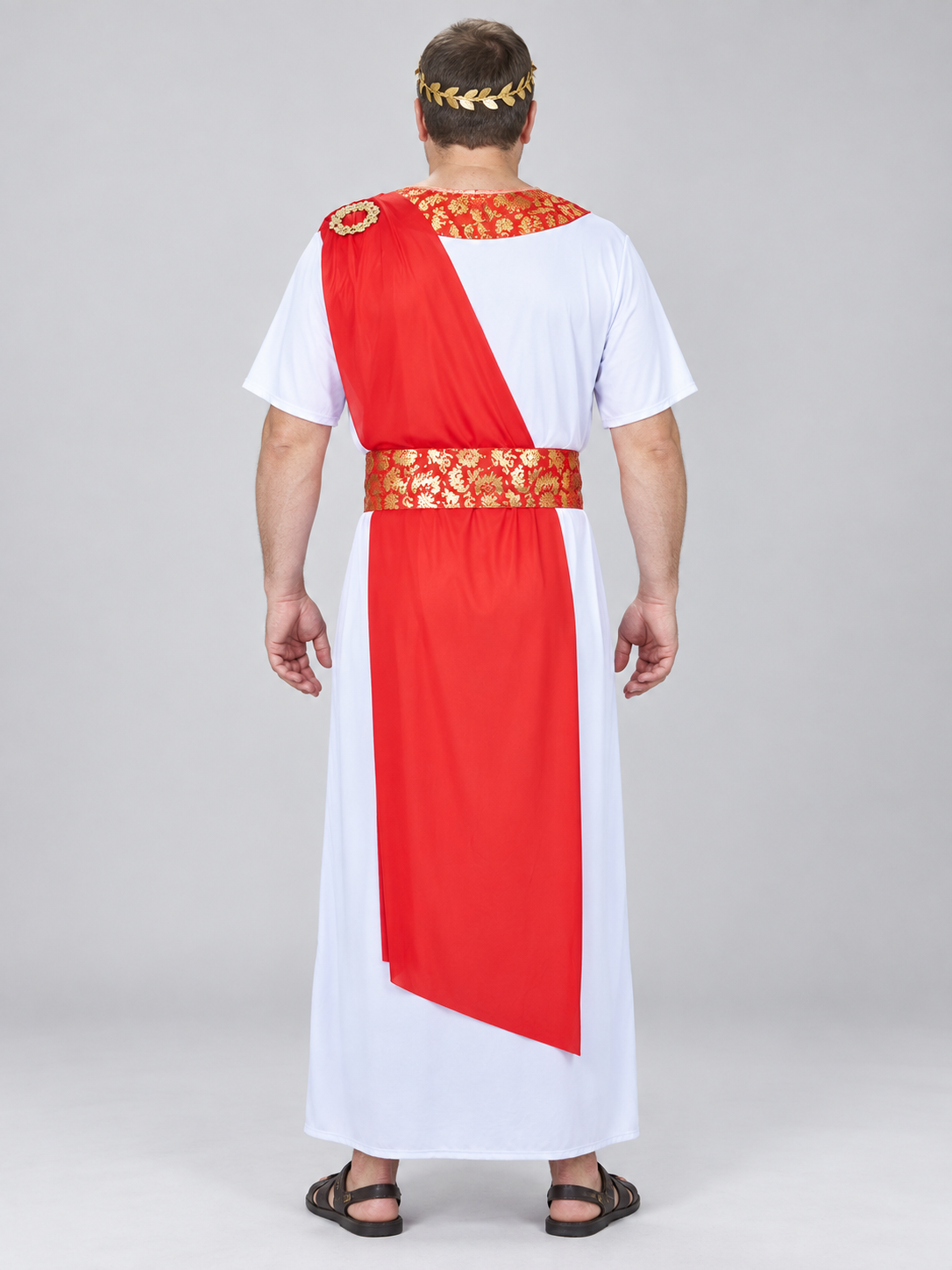 Carnival costume with red drape and ornament