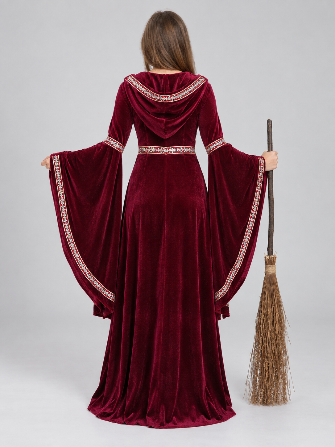 Red Witch Costume with Hood and Mask