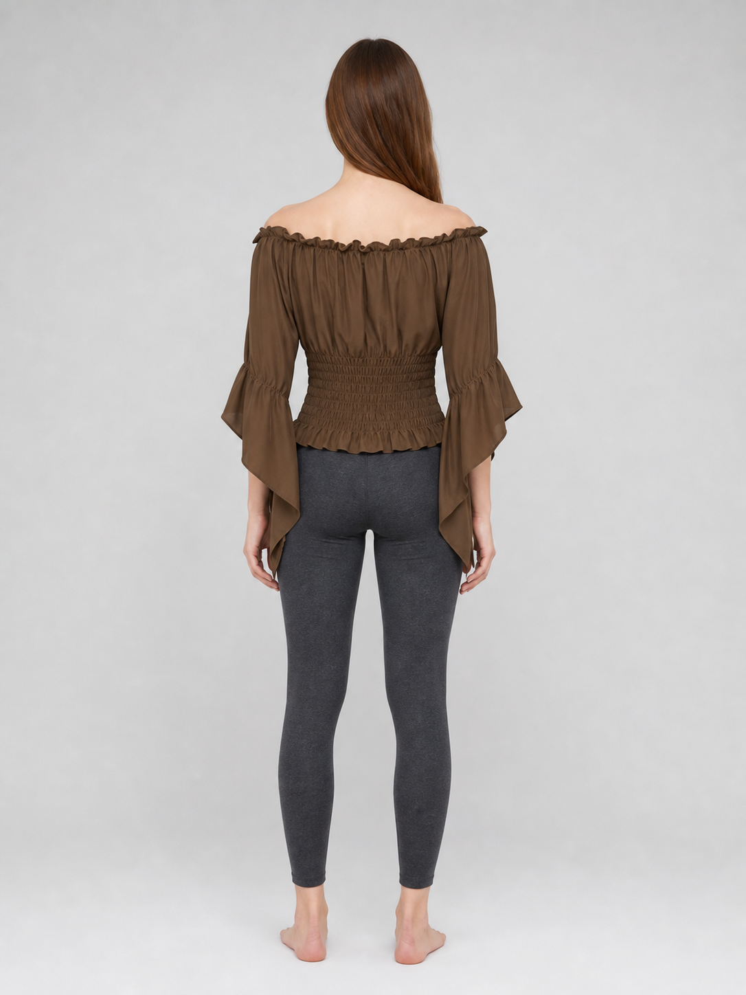 Cropped Ruffled Blouse with Front Tie