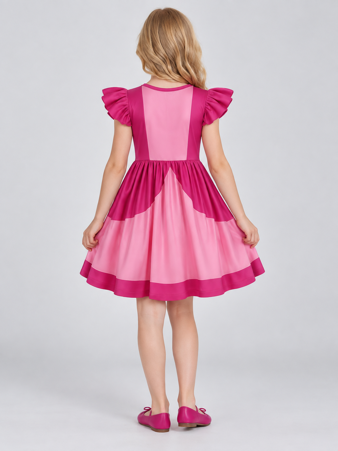 Kids' Costume Dress Pink and Raspberry with Emblem