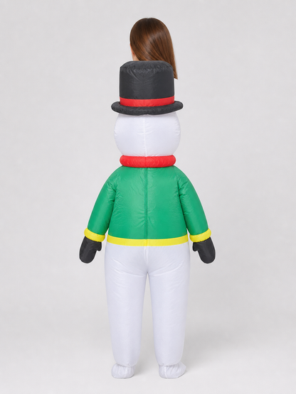 Green Inflatable Snowman Costume, One Size