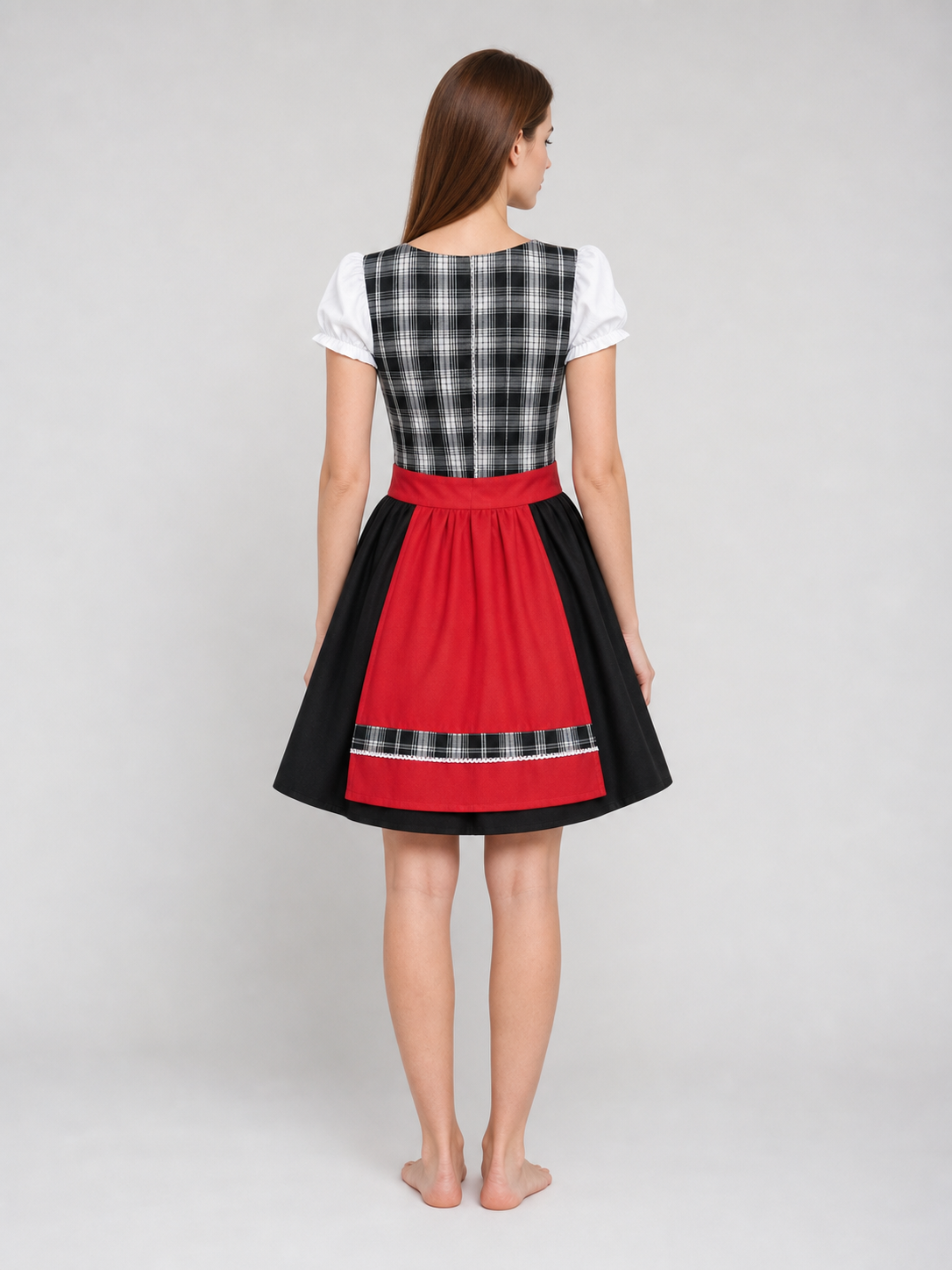 Plaid Dress Costume with Apron and Accessories