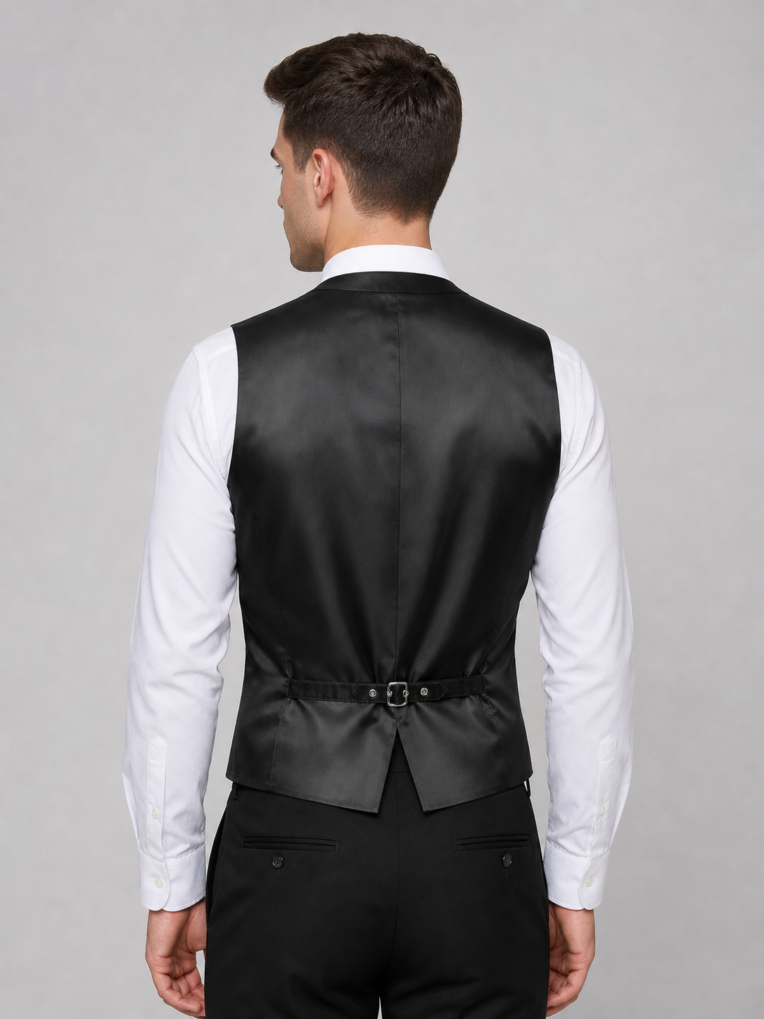 Black Jacquard Vest for Halloween