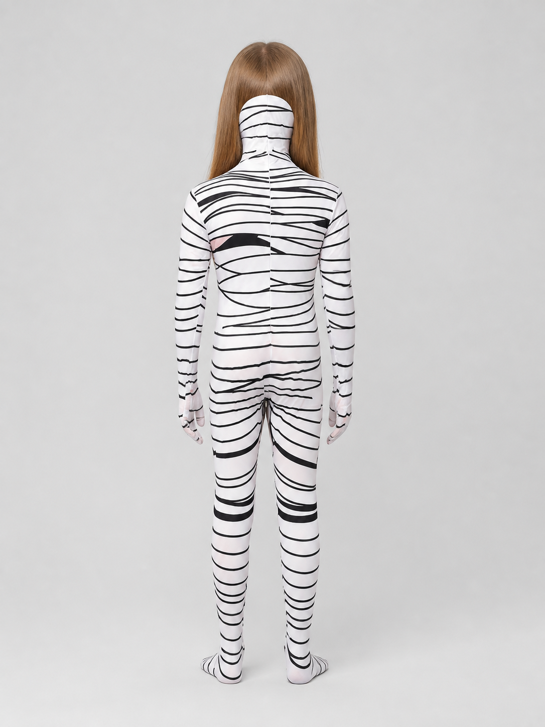 Children's Mummy Costume, Hooded Jumpsuit back view