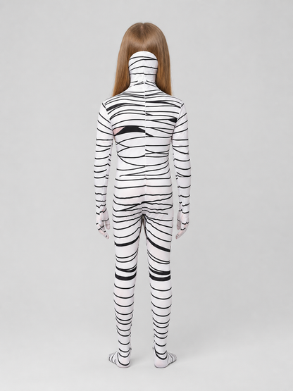 Children's Mummy Costume, Hooded Jumpsuit back view