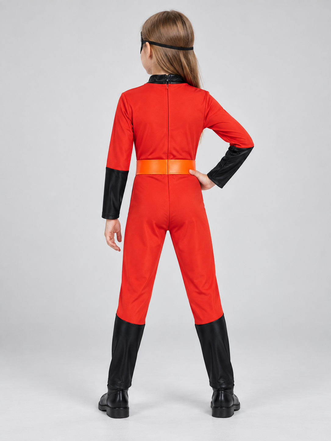 Kids' Superhero Costume Red with Mask and Belt
