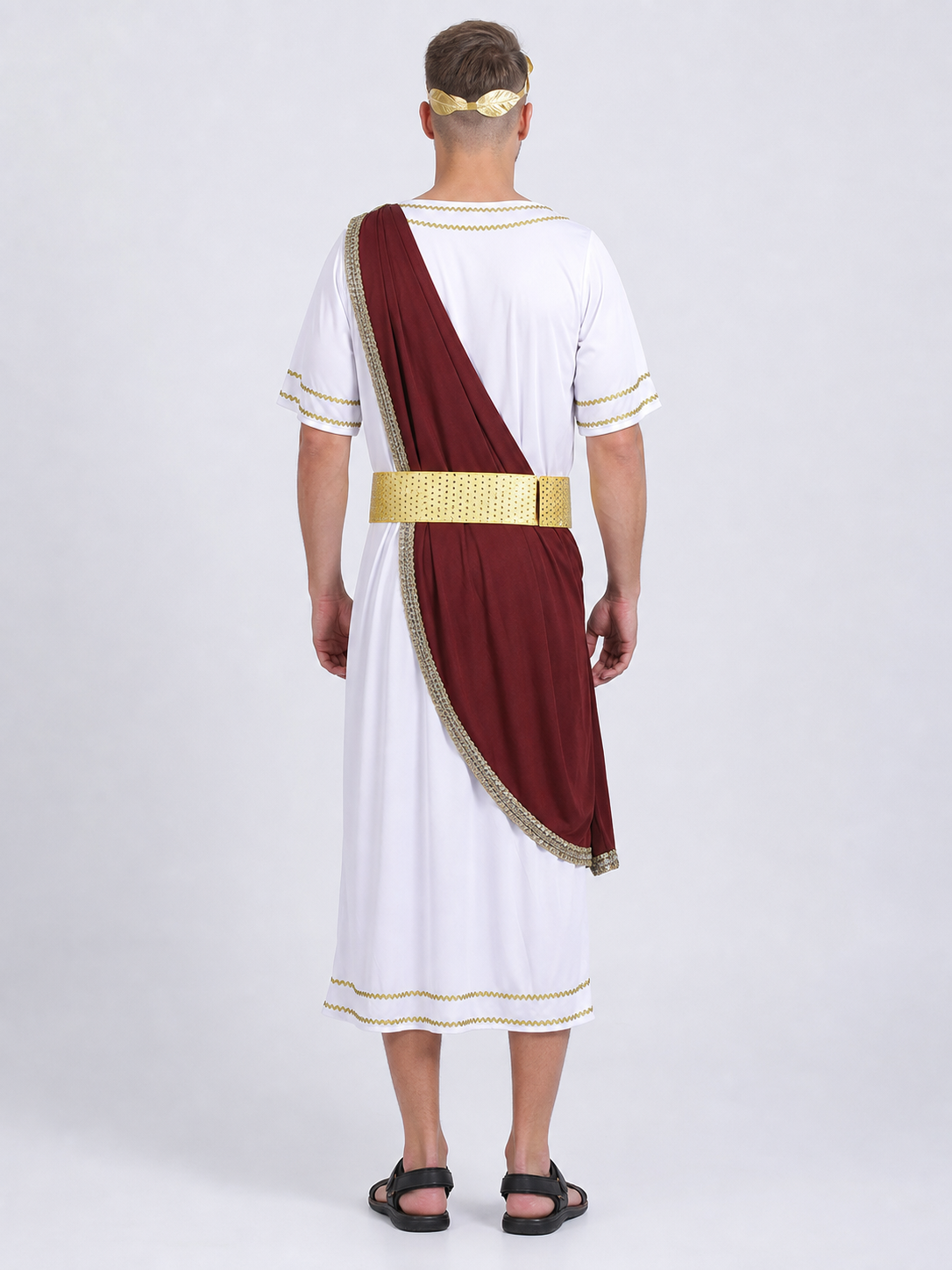 Caesar costume in Roman style with a cloak back view 3