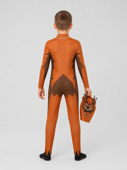 “Monster Deer” Costume: Jumpsuit and Headpiece back view