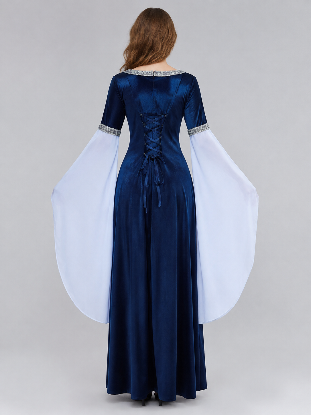 Medieval Dress with Wing Sleeves back view