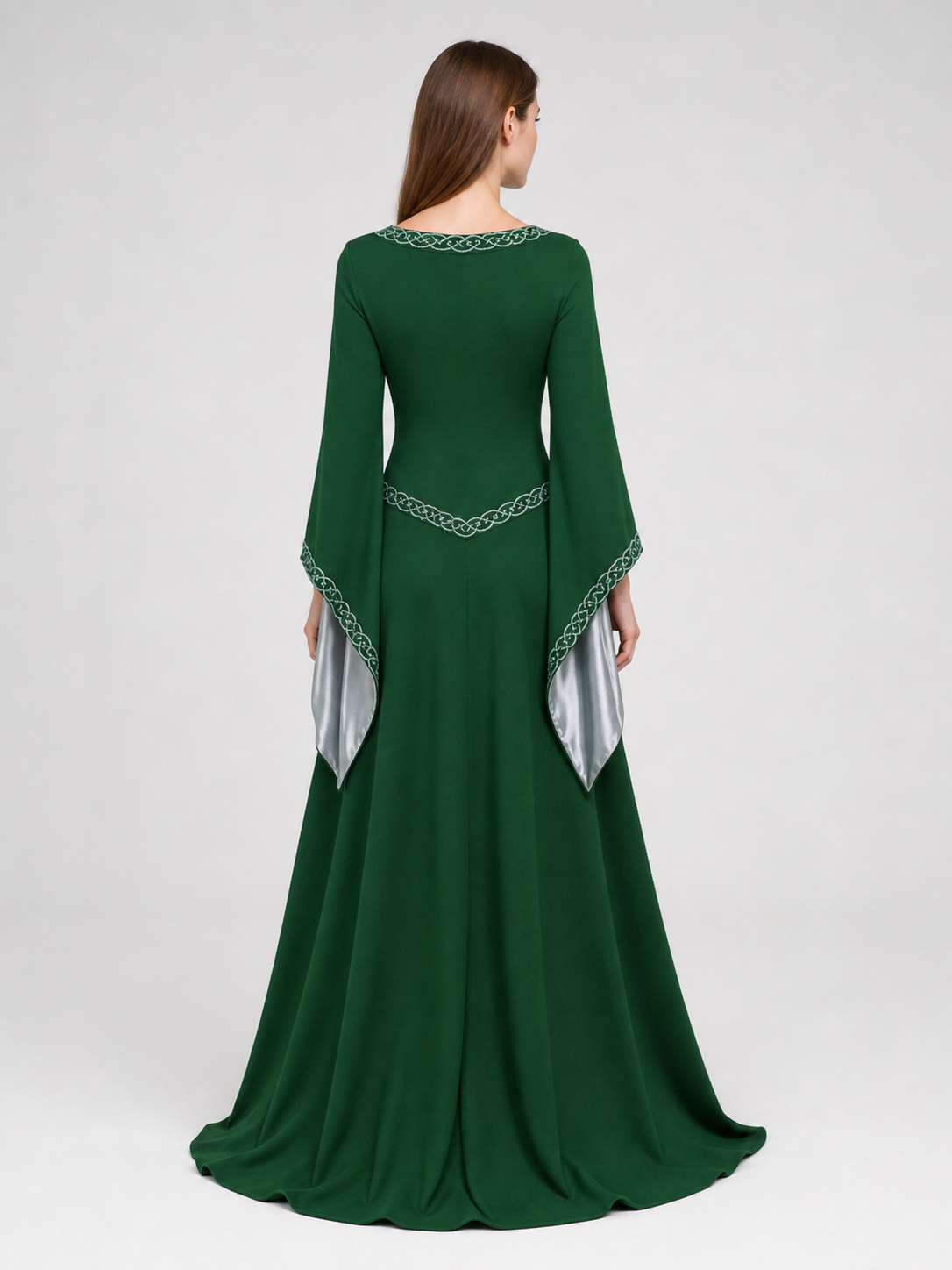 Long Celtic-Style Embroidered Dress