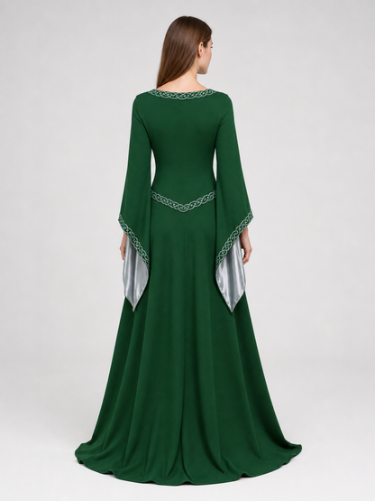 Long Celtic-Style Embroidered Dress