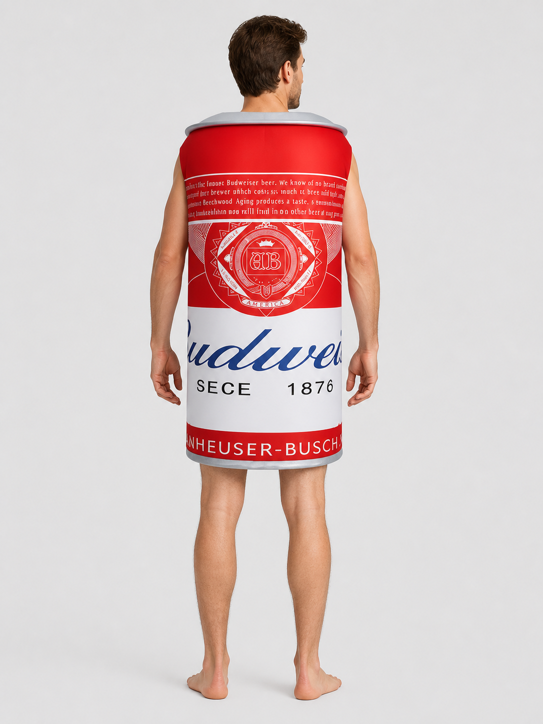 Budweiser Beer Can Carnival Costume, One Size back view