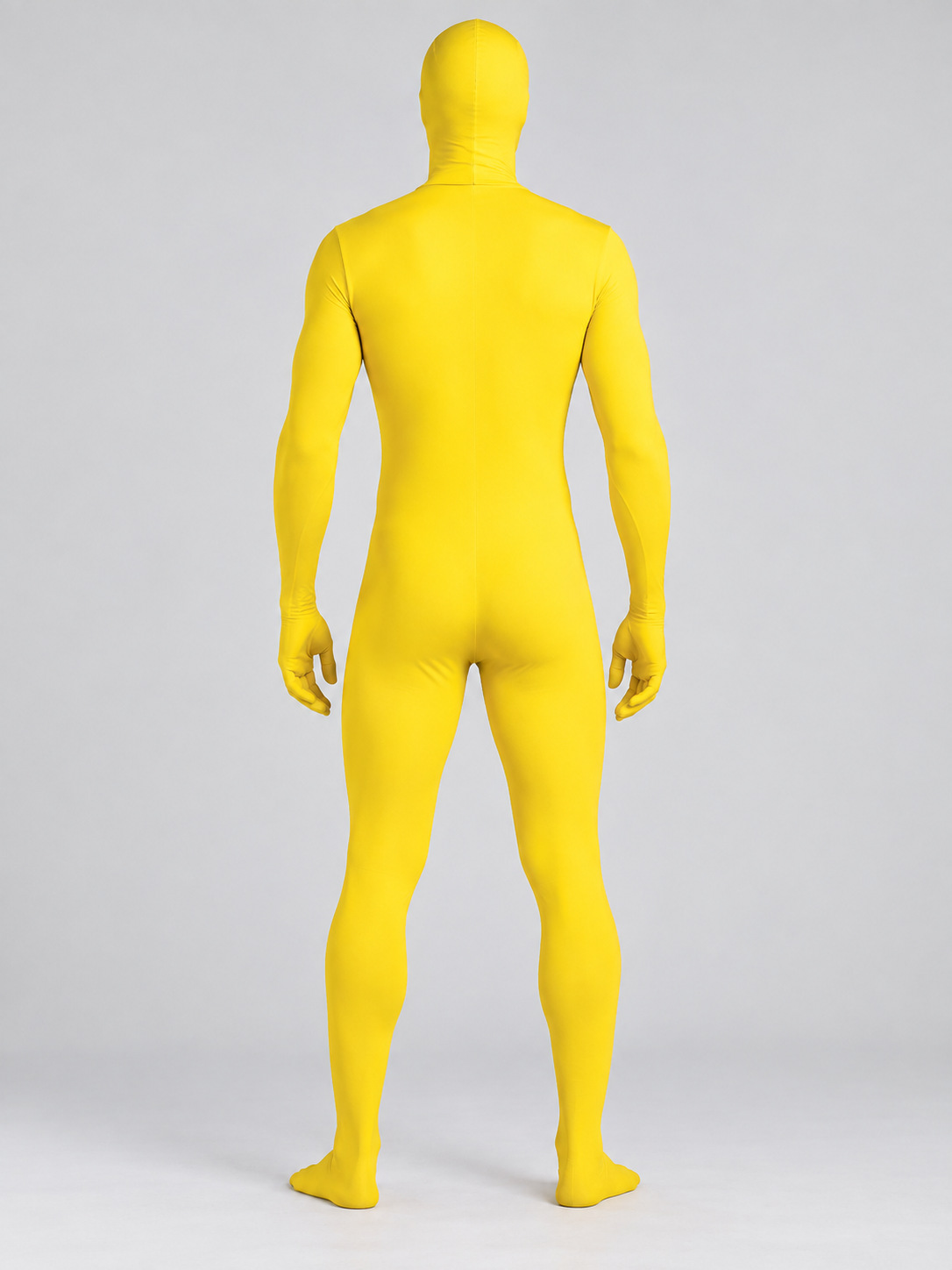 Yellow Form-Fitting Full-Body Jumpsuit Costume back view