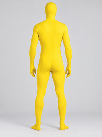 Yellow Form-Fitting Full-Body Jumpsuit Costume back view