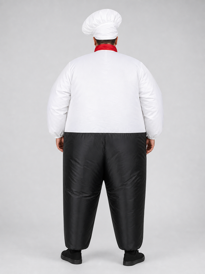 Inflatable Chef Costume with Hat and Mustache