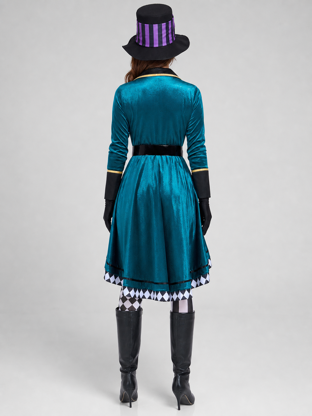 Stage Costume with an Asymmetrical Skirt and Top Hat