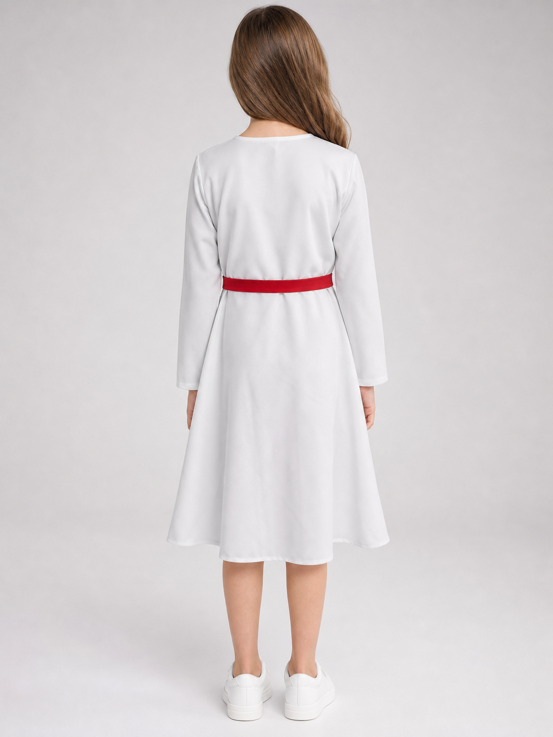 Snowman New Year's Costume, White Dress with Decorative Details