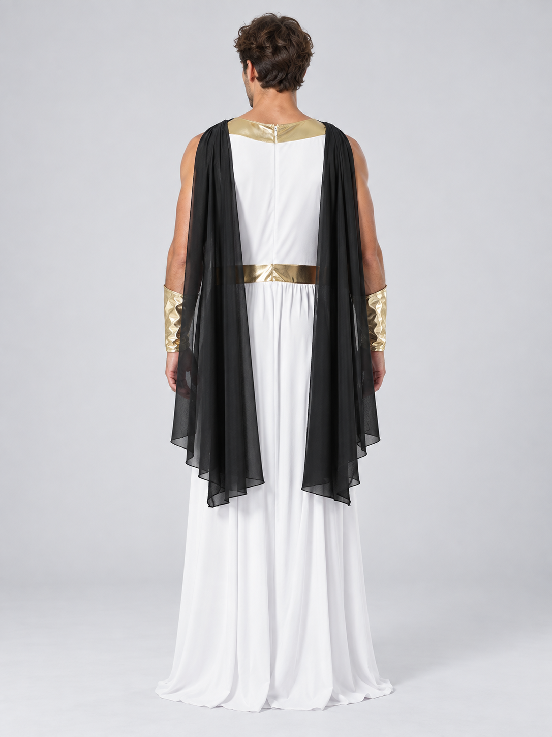 Carnival Toga Costume with Gold Trim and Cape