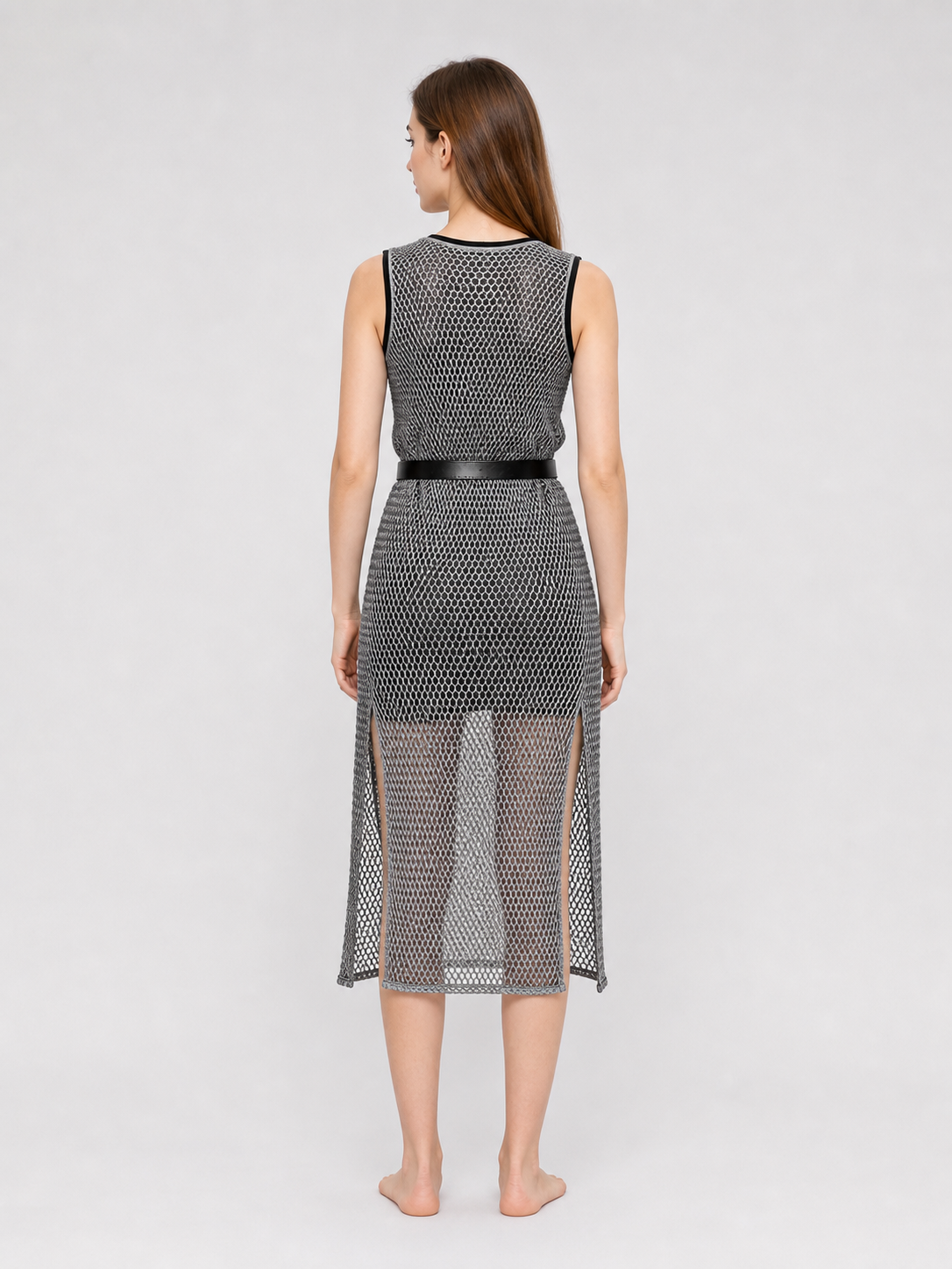 Sleeveless Renaissance-Style Dress with Slits