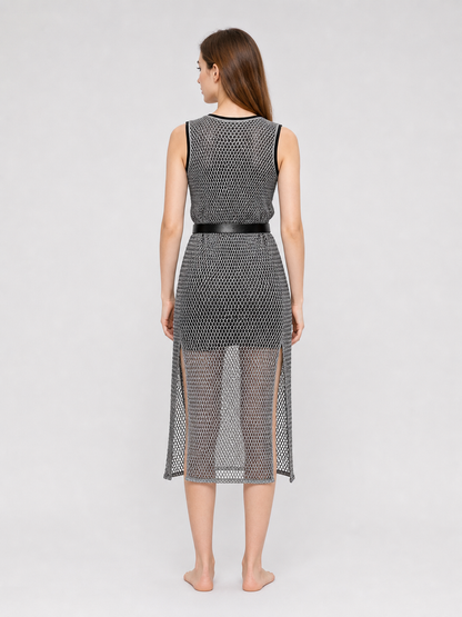 Sleeveless Renaissance-Style Dress with Slits