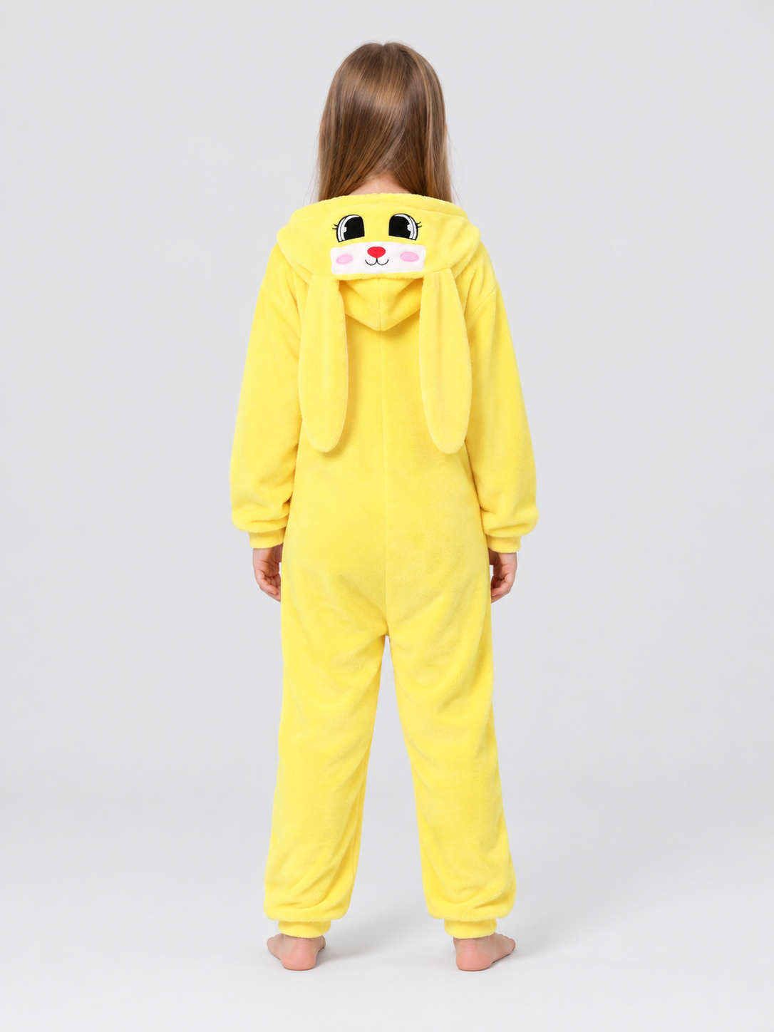 Kids' Yellow Bunny Hooded Pajama Jumpsuit