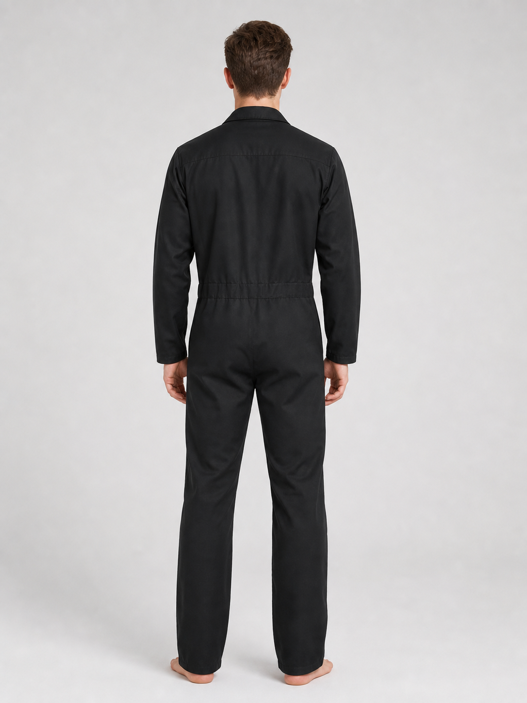 Miles Black Long-Sleeve Jumpsuit